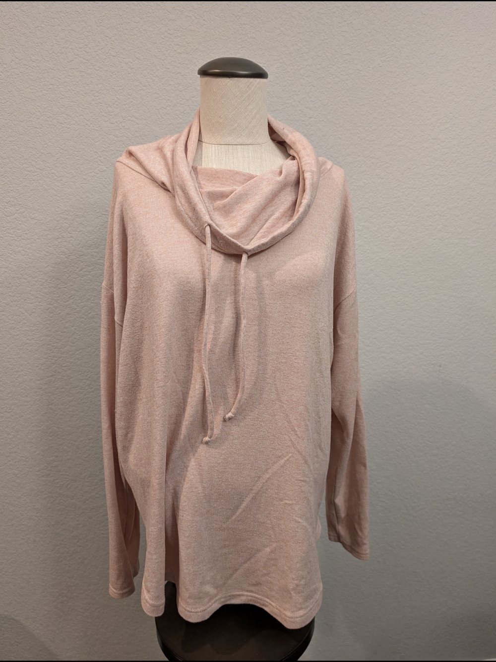 Prana Sz M Dusty Pink Cowl Neck Pullover